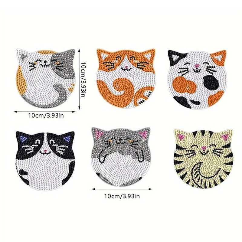 5D Diamond Painting Untersetzer Katzen