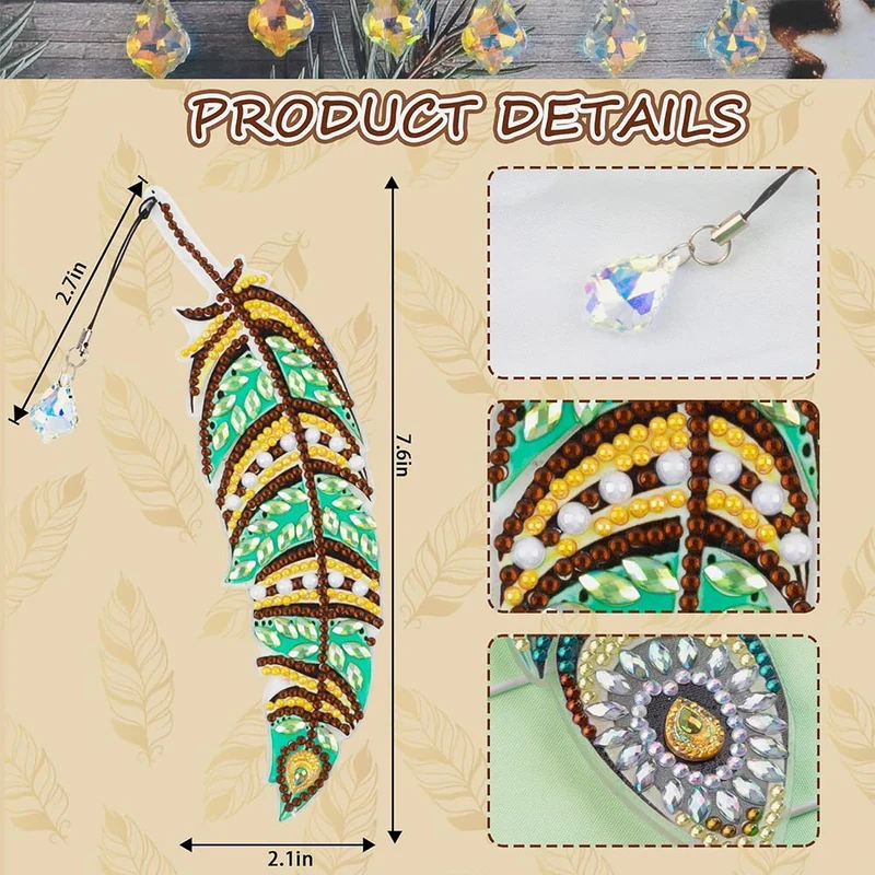 5D Diamond Painting Lesezeichen – Funkelnde Federträume