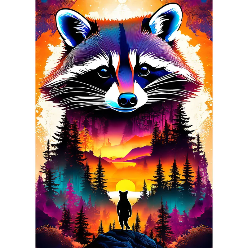 5D Diamond Painting – Waschbär
