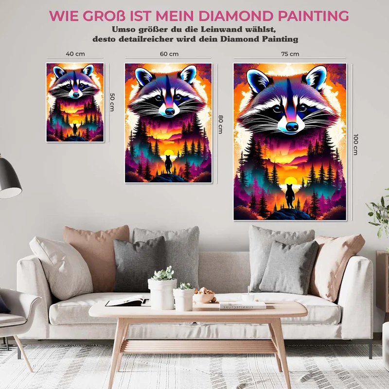 5D Diamond Painting – Waschbär