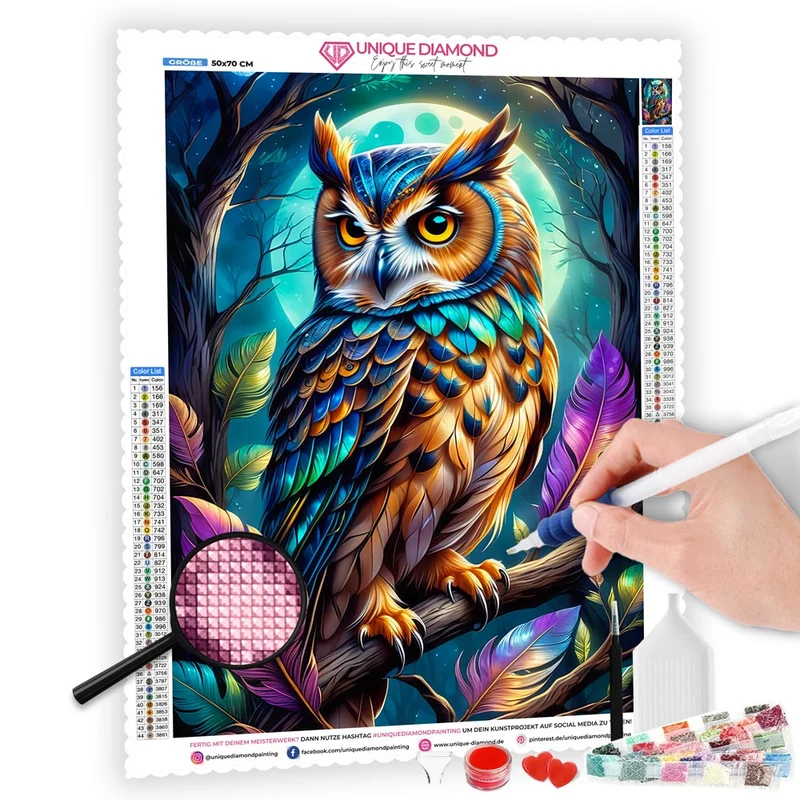 5D Diamond Painting – Colourful Owl