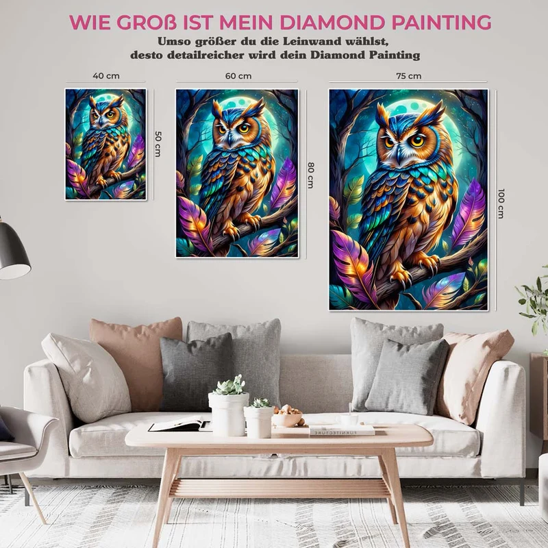 5D Diamond Painting – Colourful Owl