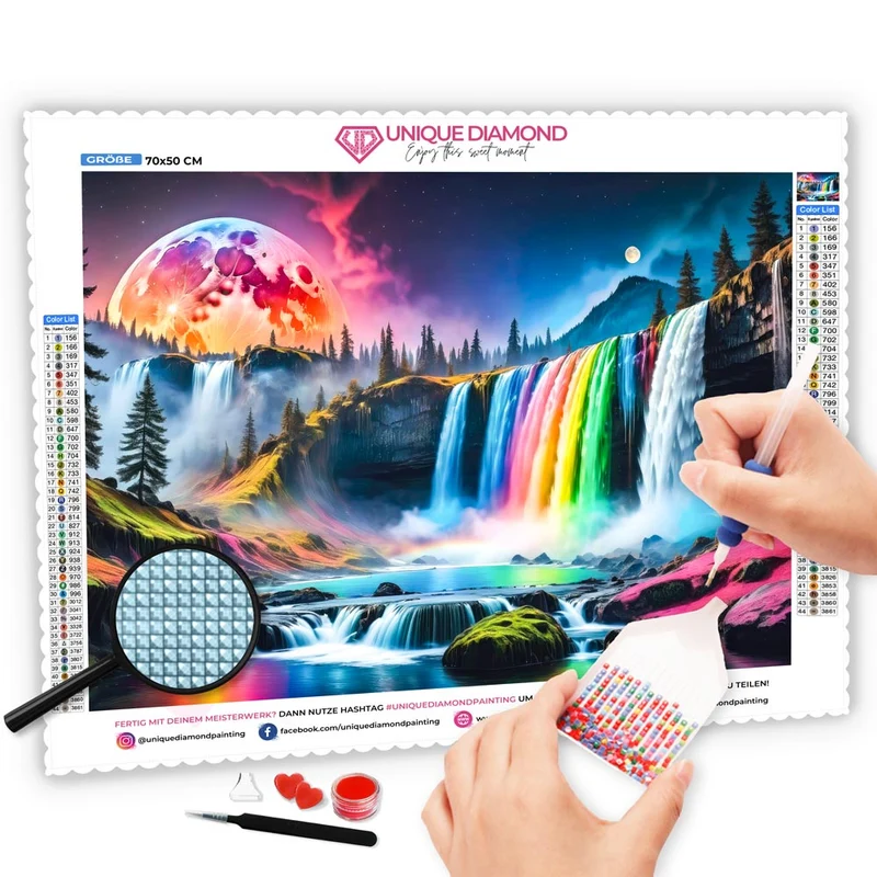 5D Diamond Painting – Colourful Waterfall