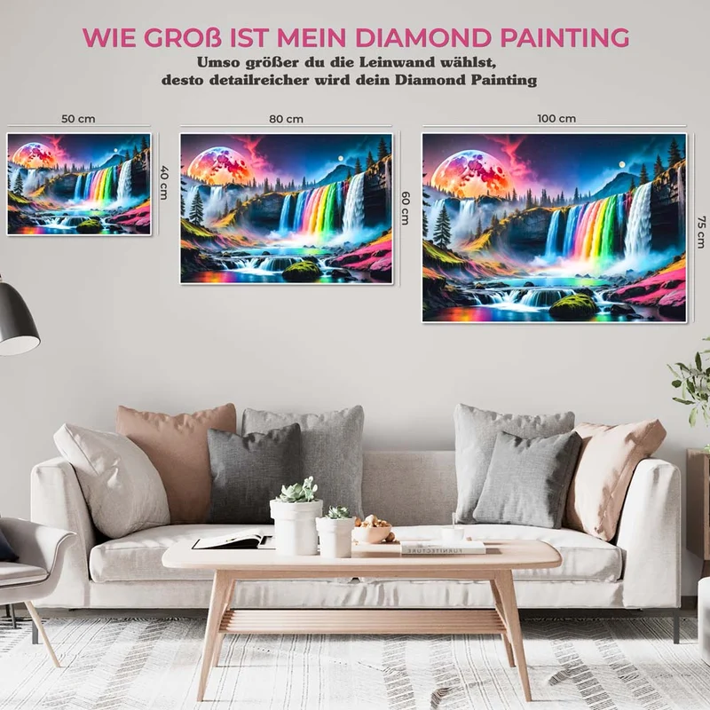 5D Diamond Painting – Colourful Waterfall