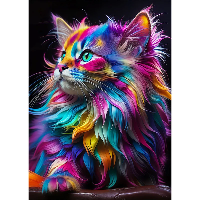 5D Diamond Painting – Colourful Cat