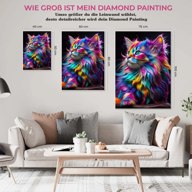 5D Diamond Painting – Colourful Cat