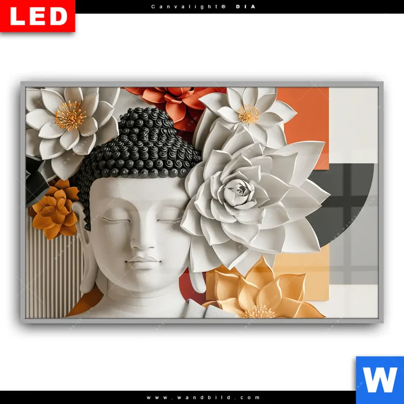 Leuchtbild Acrylglas Canvalight® DIA | Buddha - Zen & Lotus | Querformat