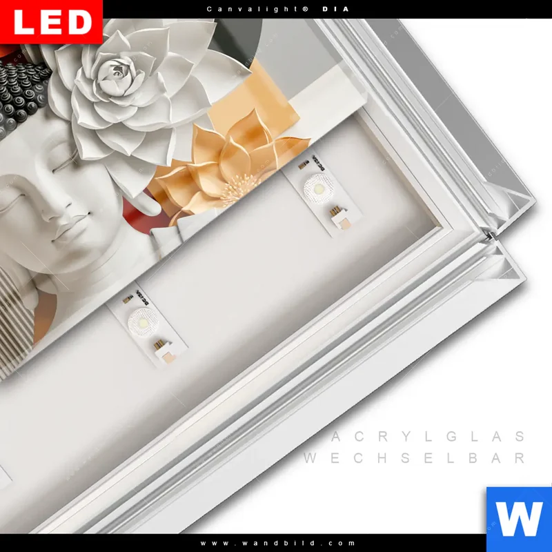 Leuchtbild Acrylglas Canvalight® DIA | Buddha - Zen & Lotus | Querformat