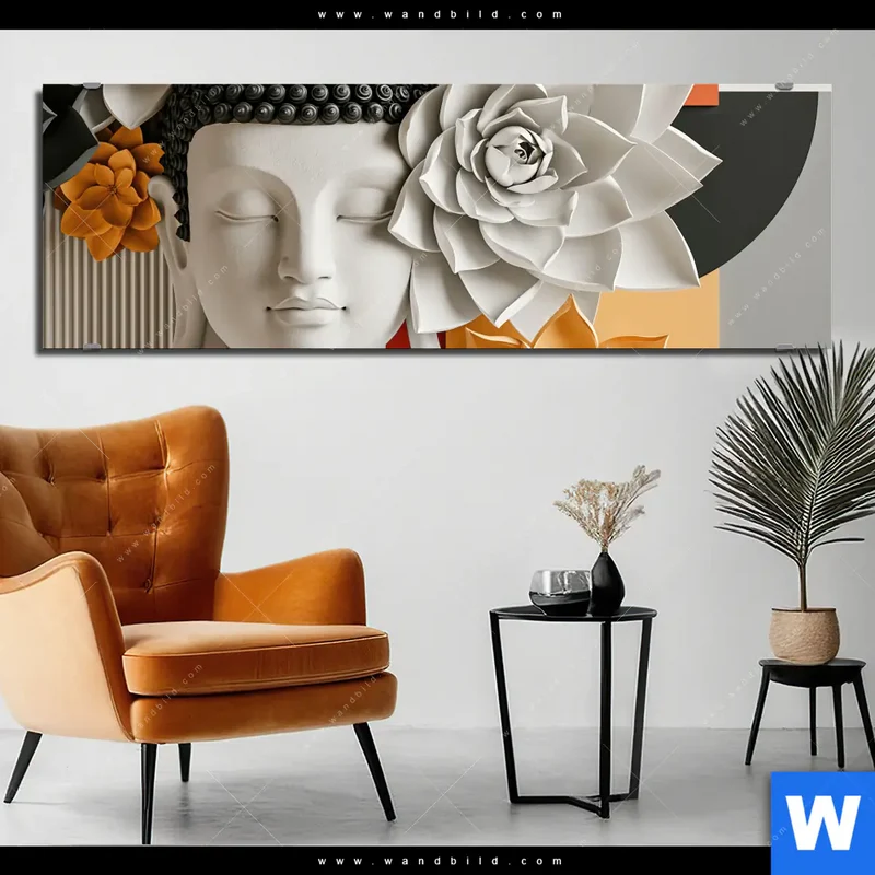 Alu-Dibond Bild | Buddha - Zen & Lotus | Panorama