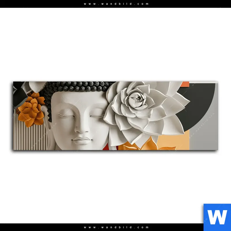 Alu-Dibond Bild | Buddha - Zen & Lotus | Panorama