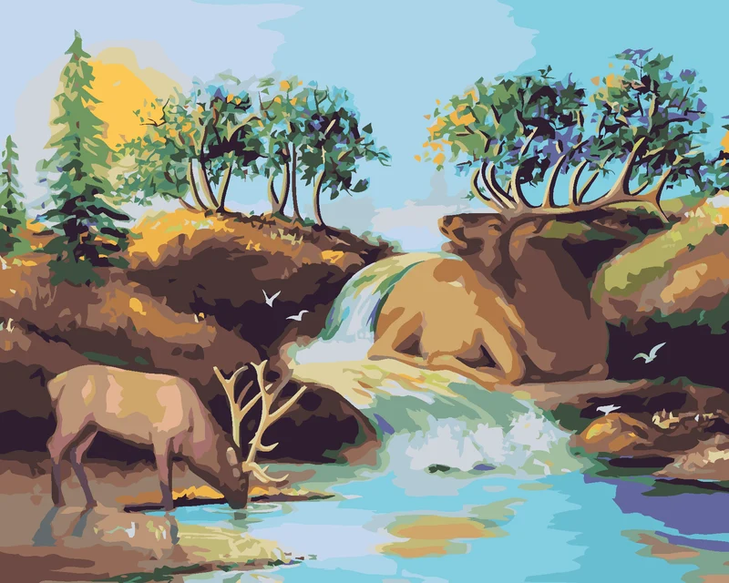 Diamond painting - ELCH AN EINER WASSERSTELLE (D. RUSTY RUST)