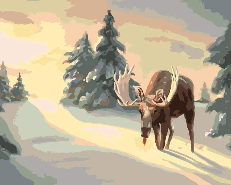 Diamond painting - ELCH IM SCHNEE STEHEND (D. RUSTY RUST)