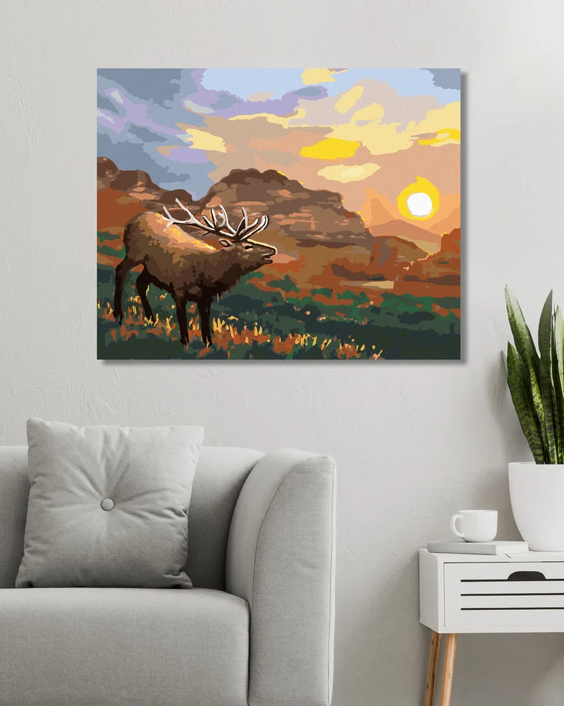 Diamond painting - ELCH BEI SONNENUNTERGANG (D. RUSTY RUST)