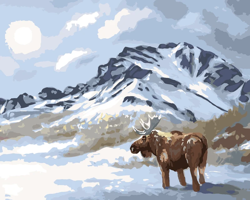 Diamond painting - ELCH IM SCHNEE STEHEND (D. RUSTY RUST)