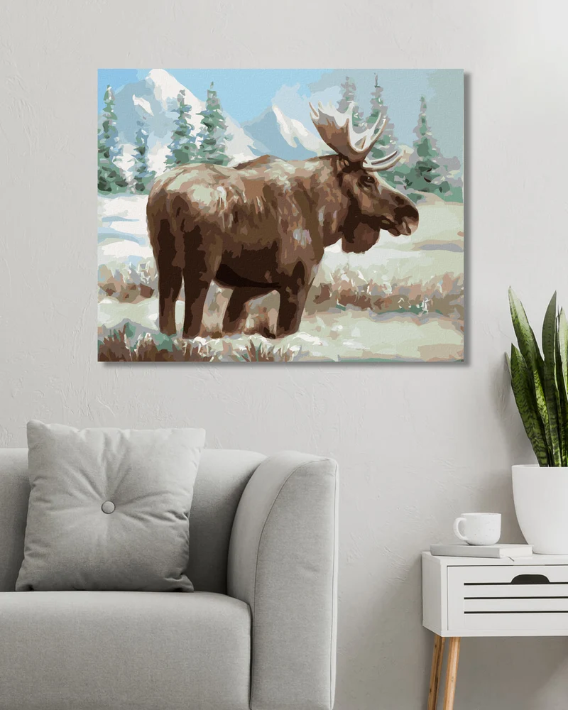 Diamond painting - ELCH AUF EINER VERSCHNEITEN WEIDE (D. RUSTY RUST)