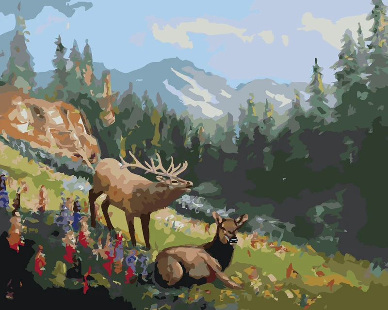 Diamond painting - ELCH AUF EINER AUE (D. RUSTY RUST)