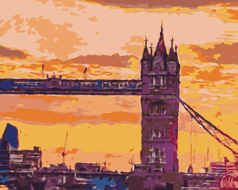 Diamond painting - LONDONER TOWER BRIDGE BEI SONNENUNTERGANG