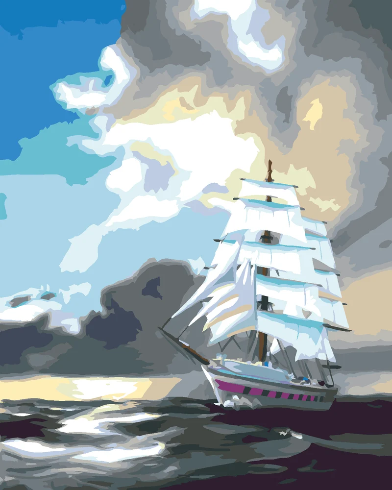 Diamond painting - BOOT IM STURM (D. RUSTY RUST)