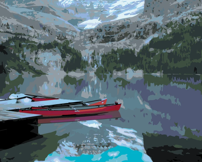 Diamond painting - BOOTE AUF DEM SEE - NAHAUFNAHME (DENNIS FRATES)