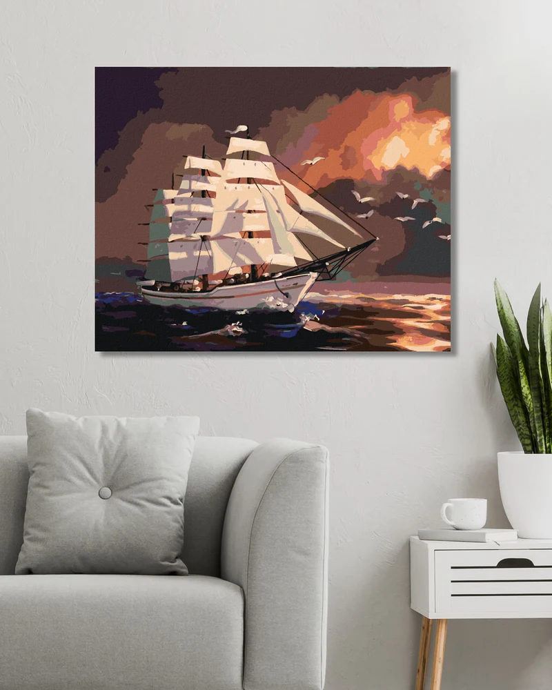 Diamond painting - BOOT NACH EINBRUCH DER DUNKELHEIT (D. RUSTY RUST)