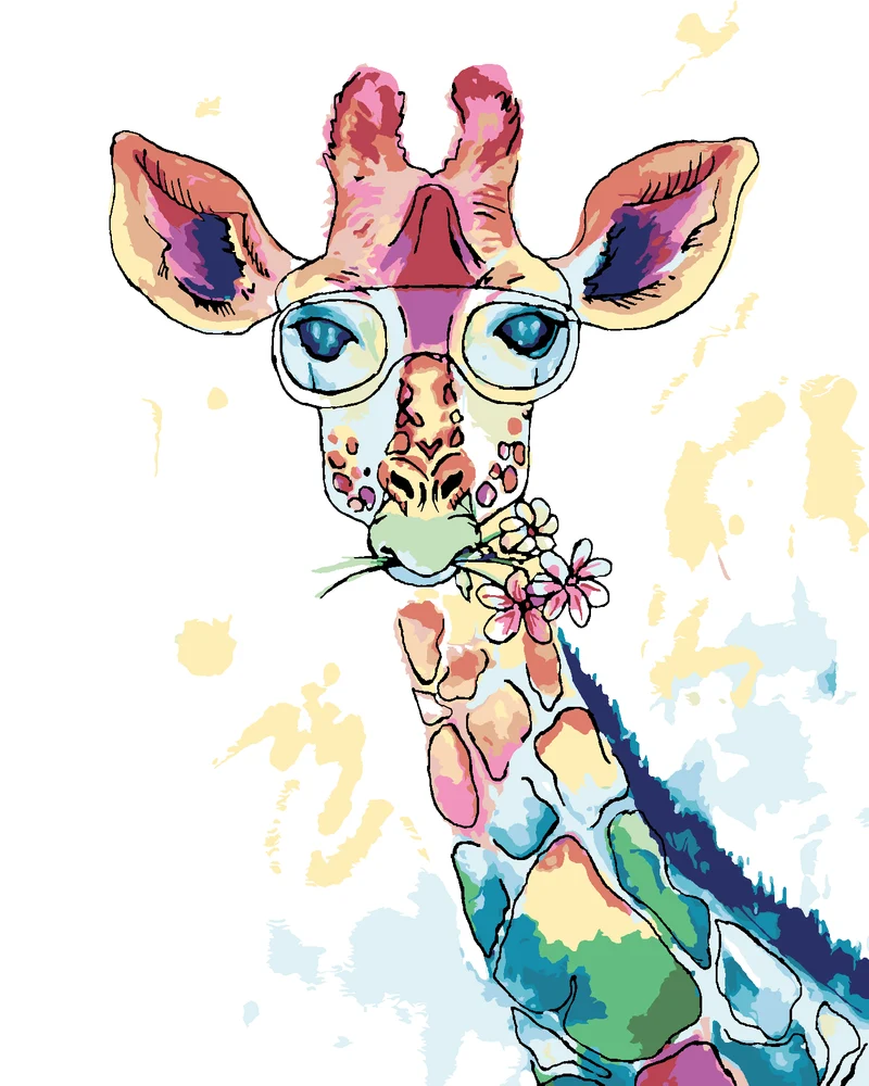Diamond painting - GIRAFFE MIT BRILLE