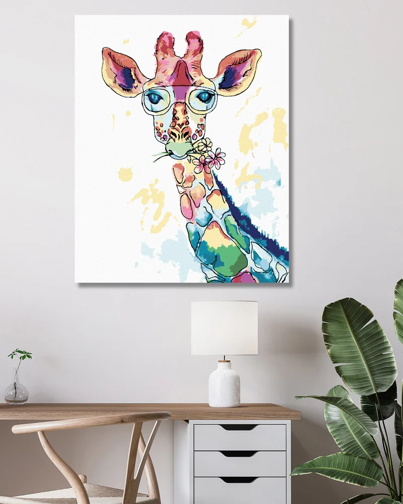 Diamond painting - GIRAFFE MIT BRILLE