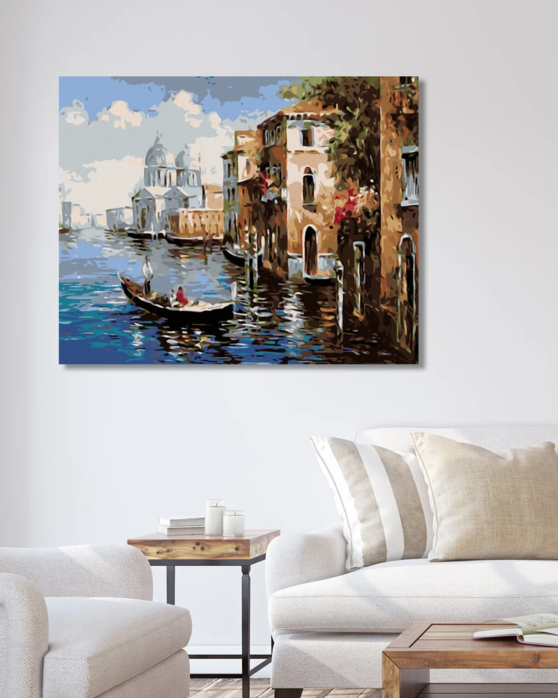 Diamond painting - EIN BOOT IN EINEM STADTKANAL