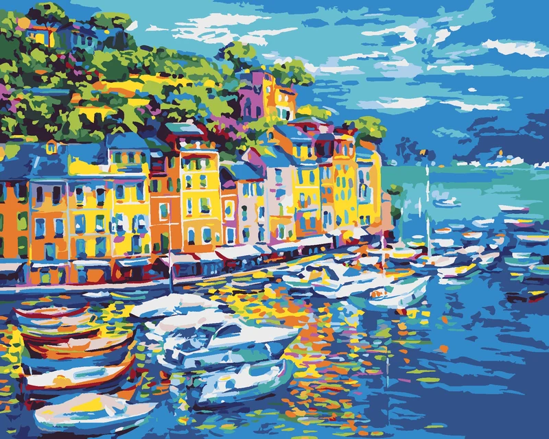 Diamond painting - BOOTE IM HAFEN