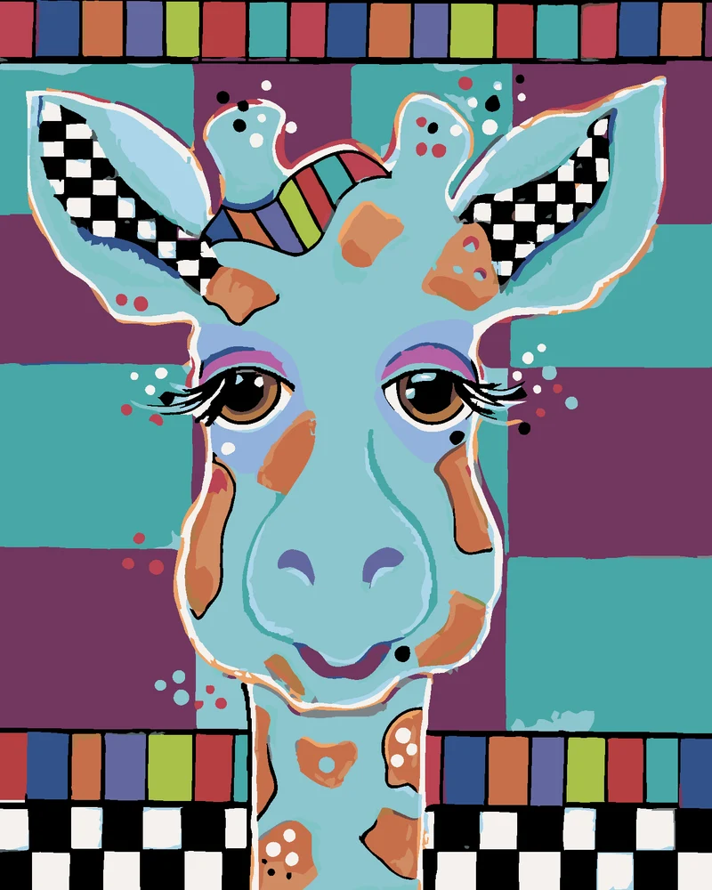 Diamond painting - GIRAFFE AUF FARBIGEM HINTERGRUND (JONNA JAMES)