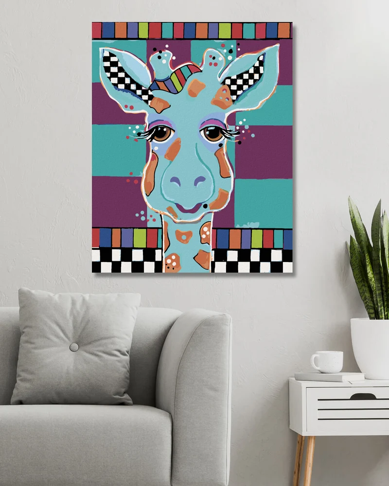 Diamond painting - GIRAFFE AUF FARBIGEM HINTERGRUND (JONNA JAMES)