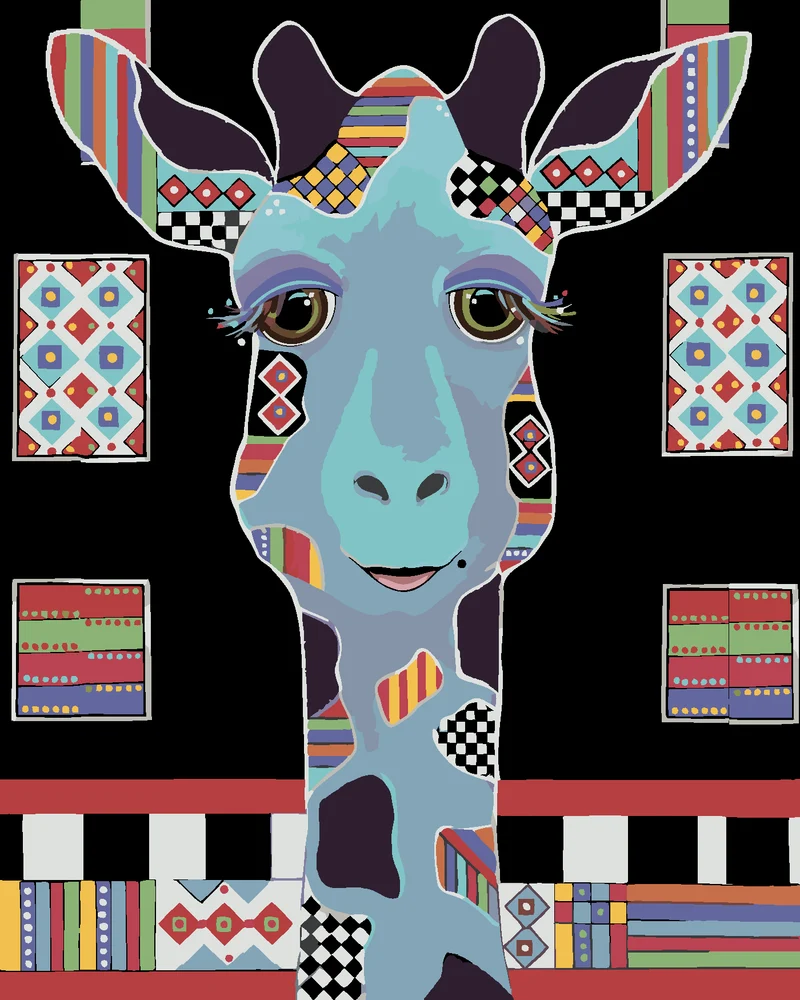 Diamond painting - GIRAFFE AUF SCHWARZEM HINTERGRUND (JONNA JAMES)