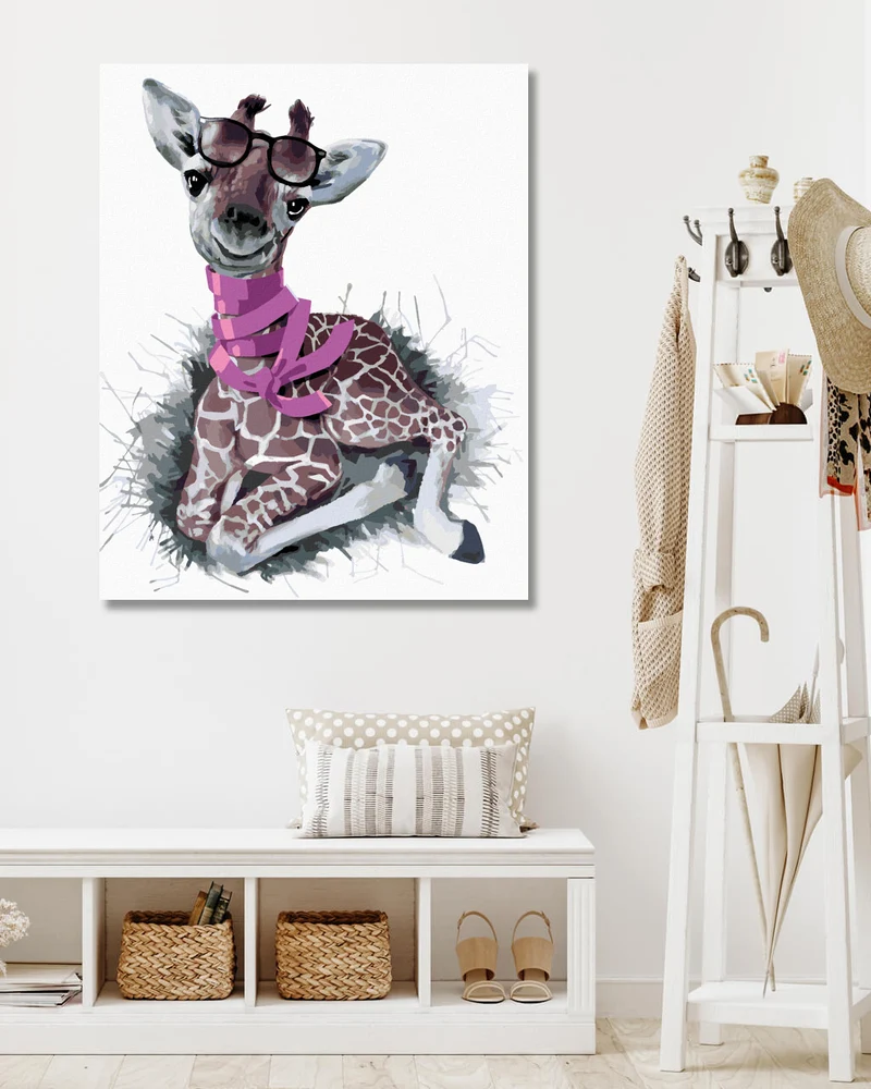 Diamond painting - GIRAFFE MIT EINEM SCHAL