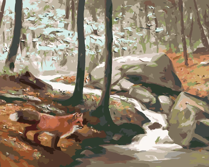 Diamond painting - FUCHS AM BACH (D. RUSTY RUST)