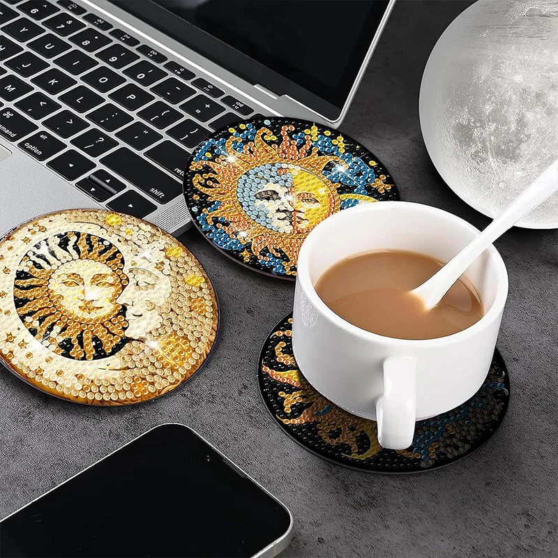 5D Diamond Painting Untersetzer Mond