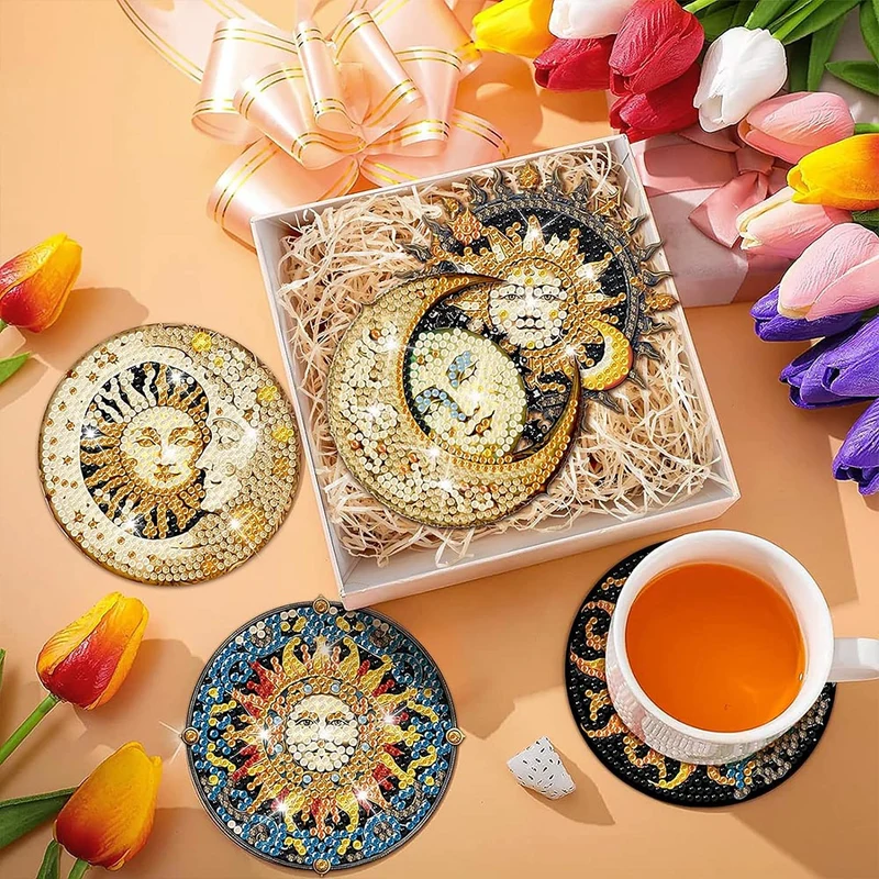5D Diamond Painting Untersetzer Mond