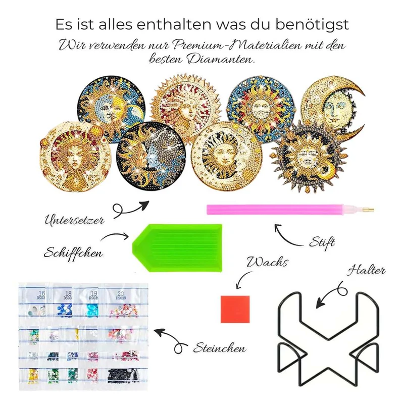 5D Diamond Painting Untersetzer Mond