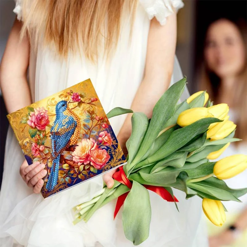 Diamond Painting Grußkarten Blumen 12 Stück