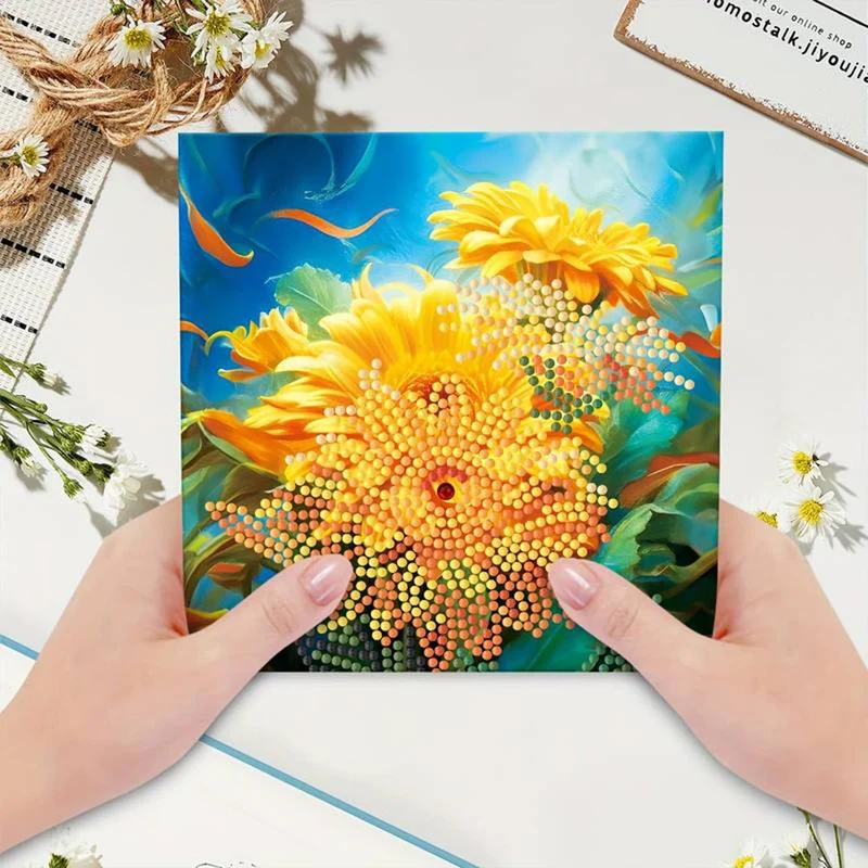 Diamond Painting Grußkarten Blumen 12 Stück