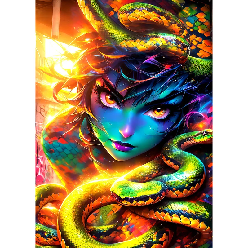 5D Diamond Painting – Schlangenbeschwörerin