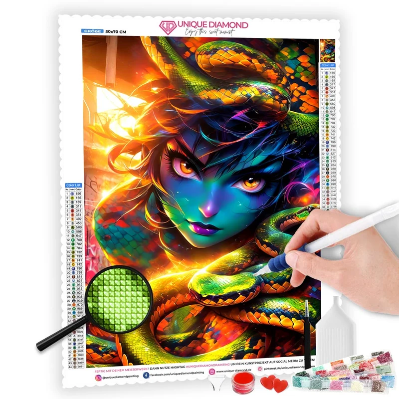 5D Diamond Painting – Schlangenbeschwörerin