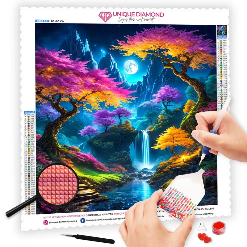 5D Diamond Painting – Farbige Landschaft