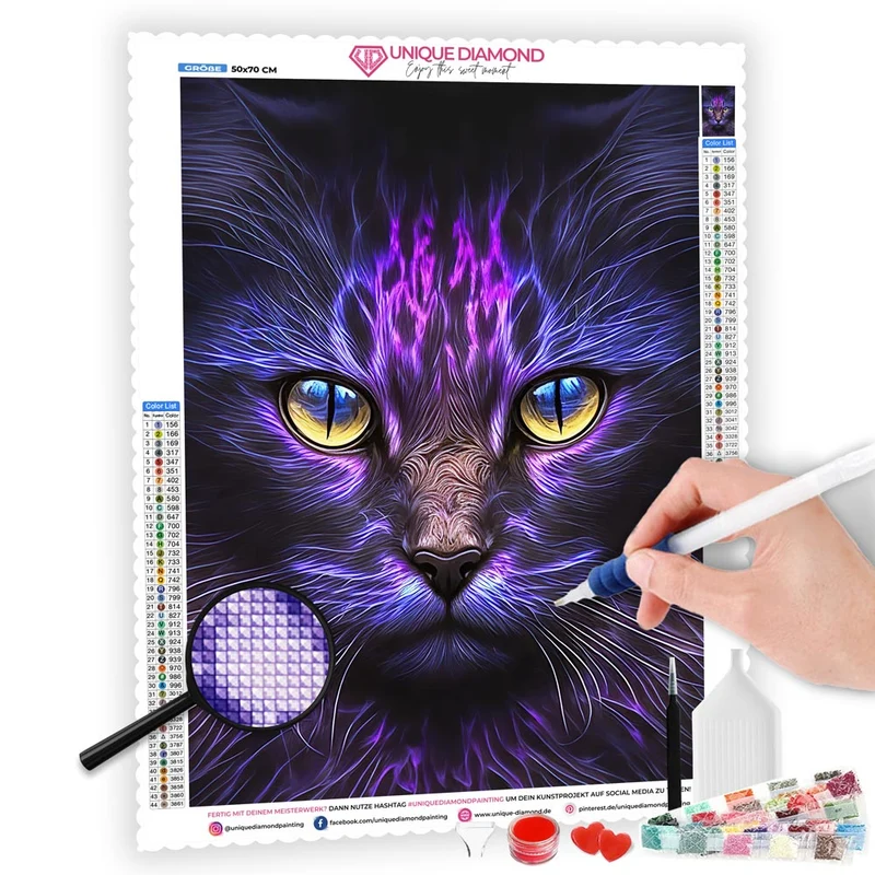 5D Diamond Painting – Magic Cat