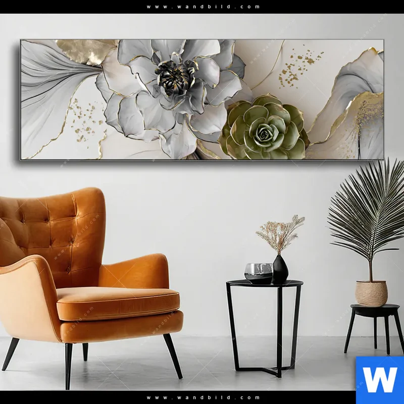 Wechselmotiv | Fluid Art - Sukkulentenblüten | Panorama