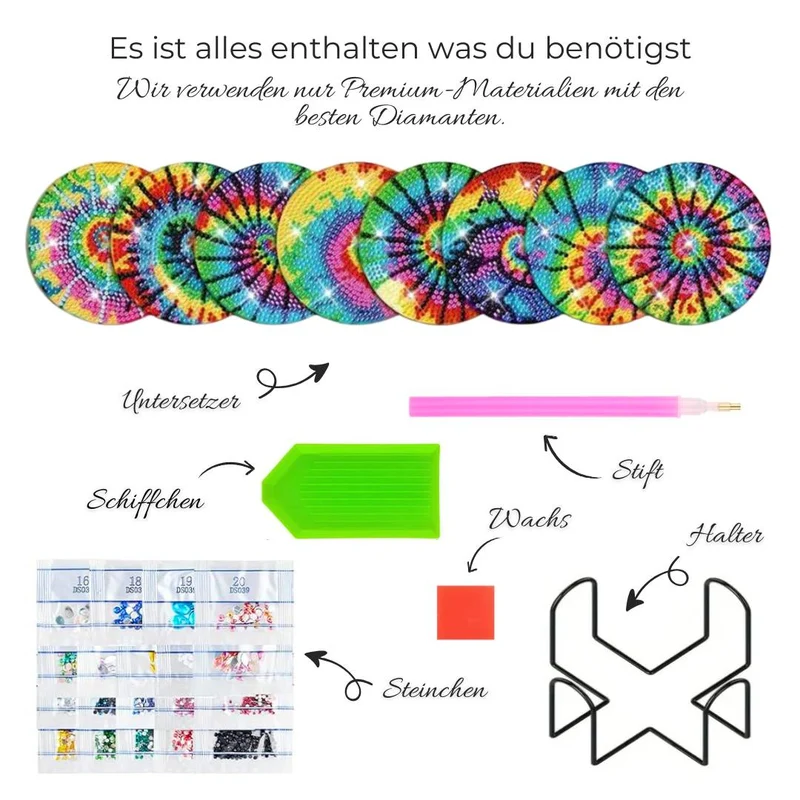 5D Diamond Painting Untersetzer Spirale