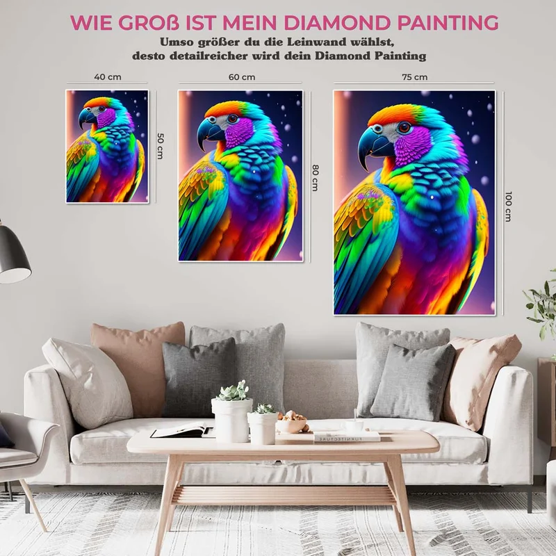 5D Diamond Painting – Colorful Parrot