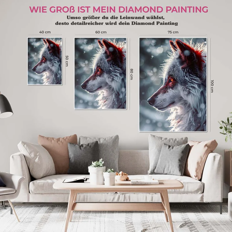 5D Diamond Painting – Wolf With Red Eyes