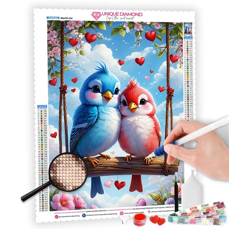 5D Diamond Painting – Vogelliebe