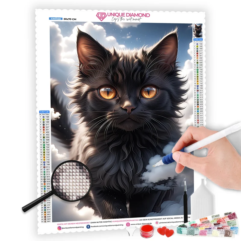 5D Diamond Painting – Black Cat