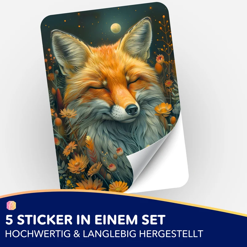 Aufkleber 5er-Set - Susen Pfifferling - Foxy Dreams