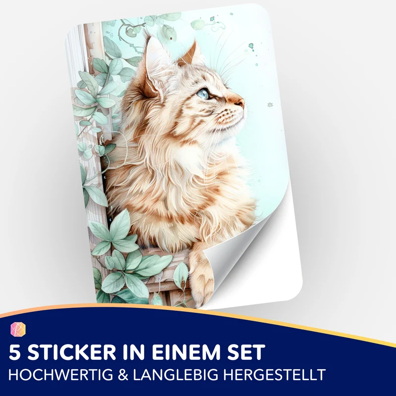 Aufkleber 5er-Set - Susen Pfifferling - Kater Cosimo